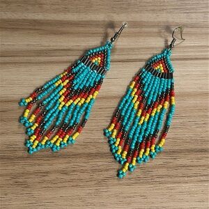 Colorful Seed Beaded Earrings